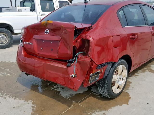 3N1AB61E98L678100 - 2008 NISSAN SENTRA 2.0 MAROON photo 9