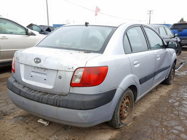 KNADE123X86317712 - 2008 KIA RIO BASE SILVER photo 4