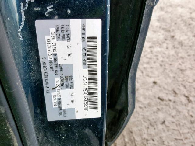 JM1CR293060100054 - 2006 MAZDA 5 BLUE photo 10