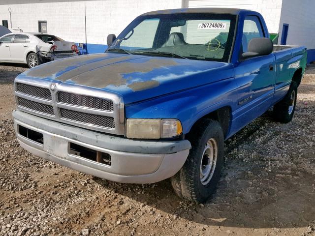 3B6KC26Z9WM270114 - 1998 DODGE RAM 2500 BLUE photo 2