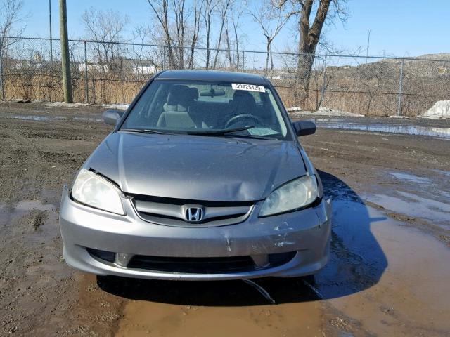 2HGES16335H036146 - 2005 HONDA CIVIC DX V SILVER photo 9