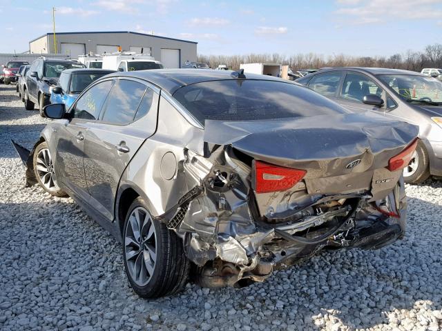 5XXGR4A60FG497251 - 2015 KIA OPTIMA SX GRAY photo 3