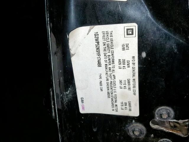 1G2WK52J82F123833 - 2002 PONTIAC GRAND PRIX MAROON photo 10