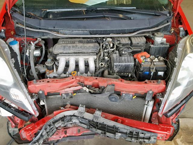 JHMGE8H38BS012142 - 2011 HONDA FIT RED photo 7