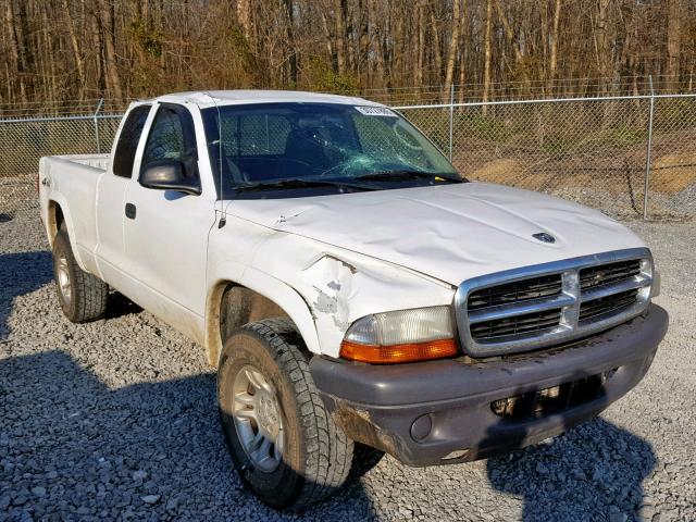 1D7HG12K44S520883 - 2004 DODGE DAKOTA SXT WHITE photo 1