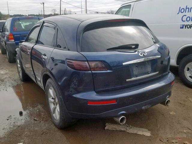 JNRAS08W45X206640 - 2005 INFINITI FX35 BLUE photo 3