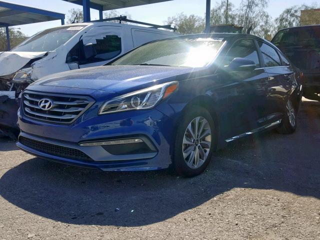 5NPE34AF0GH399108 - 2016 HYUNDAI SONATA SPO BLUE photo 2