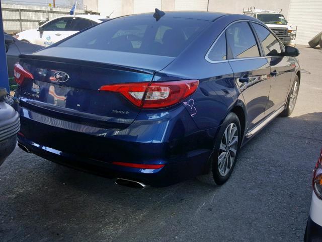 5NPE34AF0GH399108 - 2016 HYUNDAI SONATA SPO BLUE photo 4