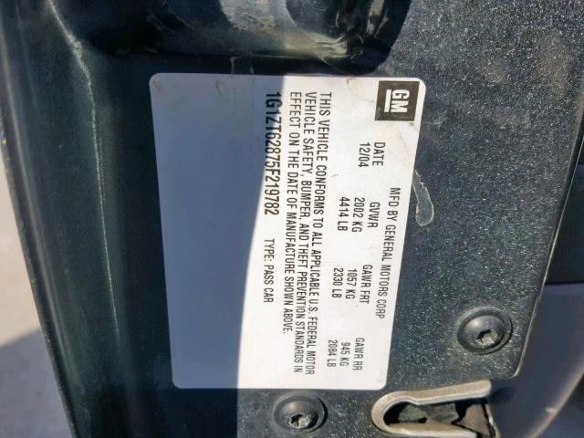 1G1ZT62875F219782 - 2005 CHEVROLET MALIBU MAX 灰色 照片 10