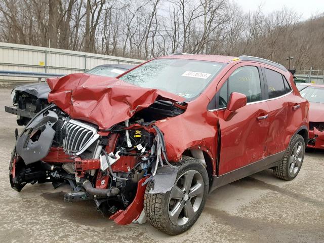 KL4CJASB9DB193087 - 2013 BUICK ENCORE MAROON photo 2