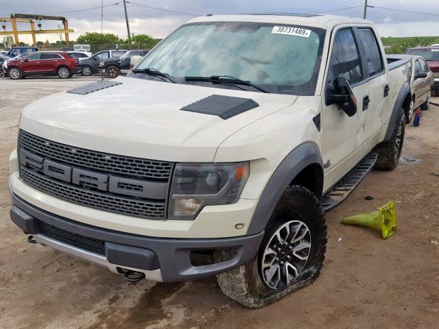 1FTFW1R61EFB81975 - 2014 FORD F150 SVT R BEIGE photo 2