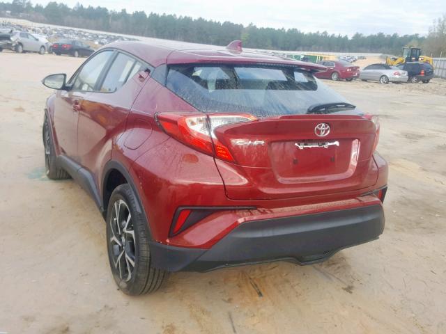 NMTKHMBX5KR075925 - 2019 TOYOTA C-HR XLE RED photo 3