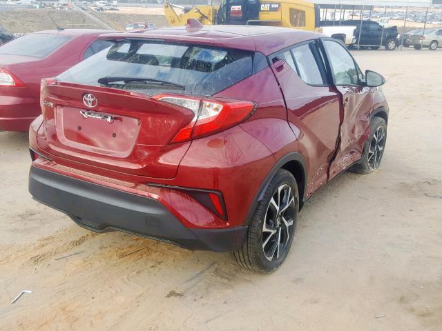NMTKHMBX5KR075925 - 2019 TOYOTA C-HR XLE RED photo 4