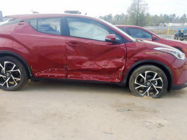 NMTKHMBX5KR075925 - 2019 TOYOTA C-HR XLE RED photo 9