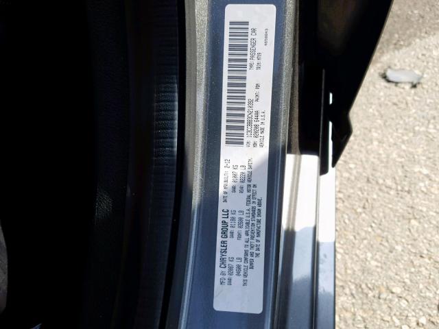 1C3CCBBB3CN210392 - 2012 CHRYSLER 200 TOURIN GRAY photo 10