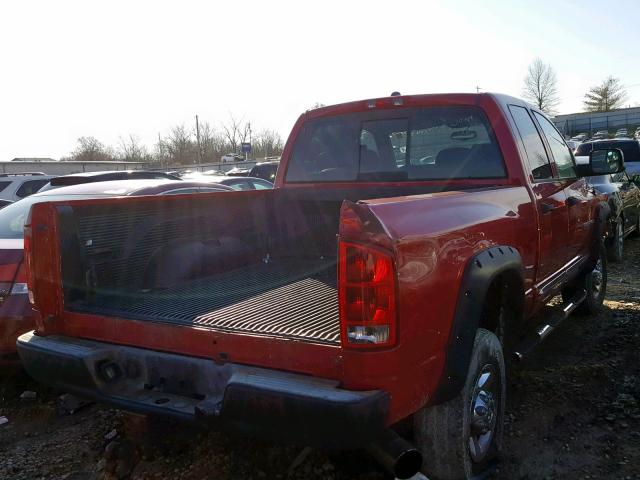 3D7LS38C25G828003 - 2005 DODGE RAM 3500 S RED photo 4