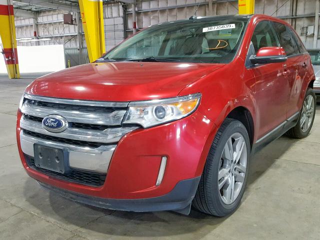 2FMDK3J92CBA50018 - 2012 FORD EDGE SEL RED photo 2