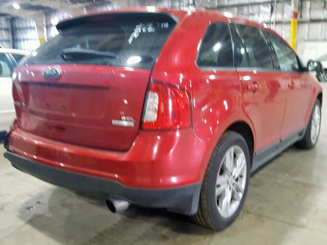 2FMDK3J92CBA50018 - 2012 FORD EDGE SEL RED photo 4