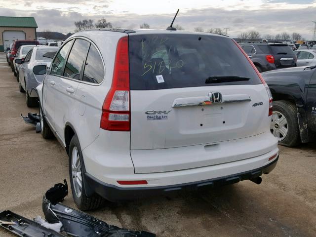 5J6RE4H78AL054142 - 2010 HONDA CR-V EXL WHITE photo 3