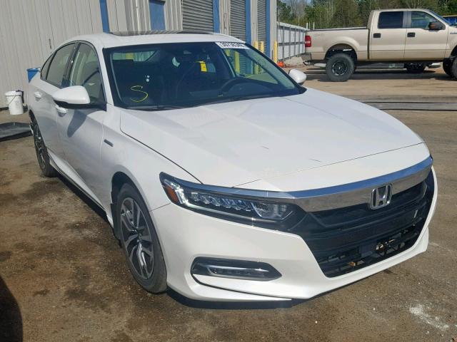 1HGCV3F68JA007755 - 2018 HONDA ACCORD HYB WHITE photo 1