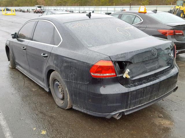 1VWBM7A35DC062333 - 2013 VOLKSWAGEN PASSAT SE BLACK photo 3