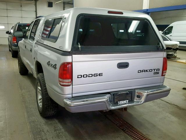 1D7HG48N43S256579 - 2003 DODGE DAKOTA QUA GRAY photo 3