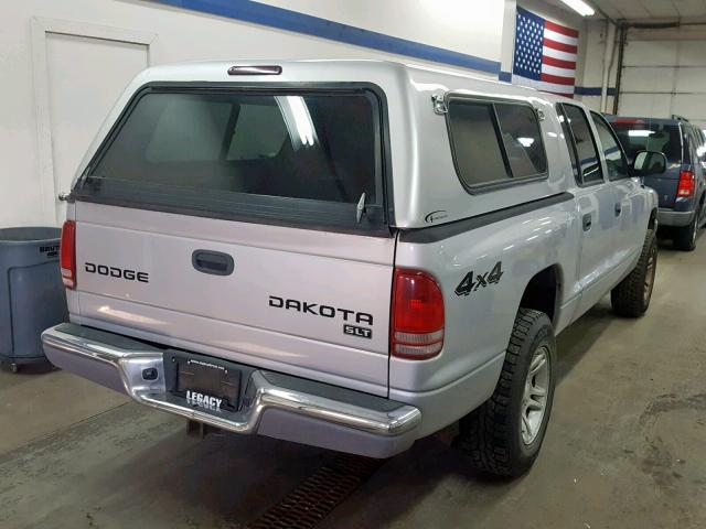 1D7HG48N43S256579 - 2003 DODGE DAKOTA QUA GRAY photo 4