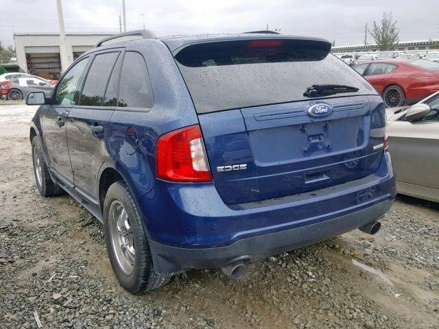 2FMDK3G98CBA83600 - 2012 FORD EDGE SE BLUE photo 3