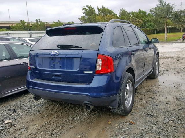 2FMDK3G98CBA83600 - 2012 FORD EDGE SE BLUE photo 4