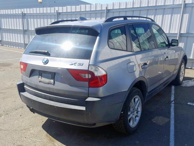 WBXPA73414WC42548 - 2004 BMW X3 2.5I GRAY photo 4