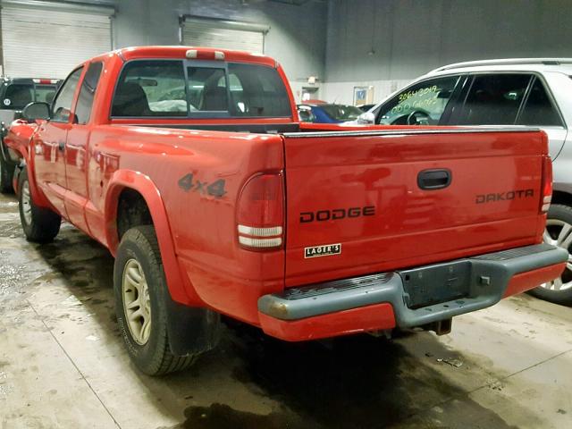 1D7HG32NX3S155811 - 2003 DODGE DAKOTA SPO RED photo 3