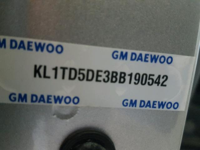 KL1TD5DE3BB190542 - 2011 CHEVROLET AVEO LS SILVER photo 10