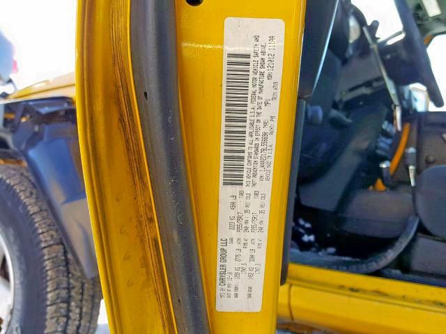 1J4AA2D17BL556690 - 2011 JEEP WRANGLER S YELLOW photo 10