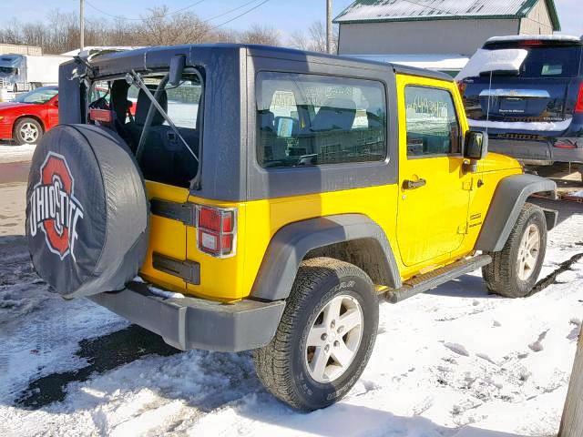 1J4AA2D17BL556690 - 2011 JEEP WRANGLER S YELLOW photo 4