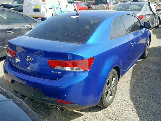 KNAFU6A27A5292555 - 2010 KIA FORTE EX BLUE photo 4