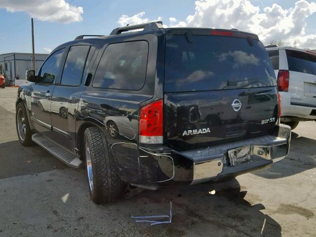 5N1AA08A85N704435 - 2005 NISSAN ARMADA SE BLACK photo 3