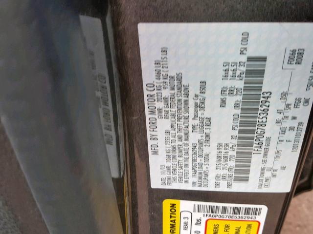 1FA6P0G78E5362943 - 2014 FORD FUSION S GRAY photo 10