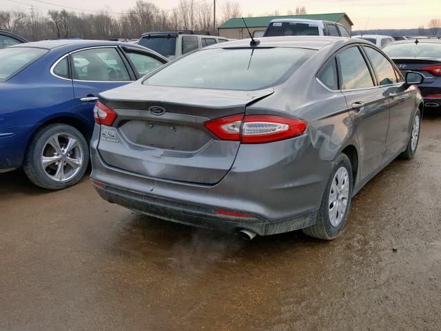 1FA6P0G78E5362943 - 2014 FORD FUSION S GRAY photo 4