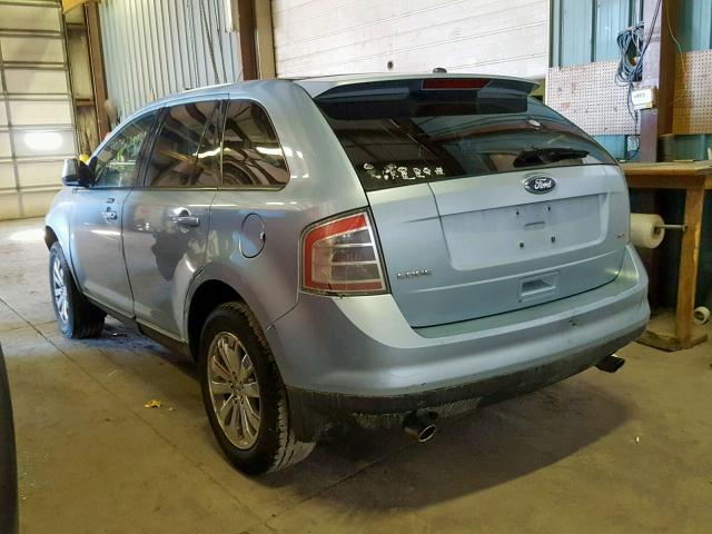 2FMDK38C28BA67247 - 2008 FORD EDGE SEL BLUE photo 3