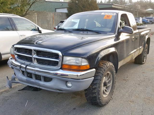 1D7HG42N54S554780 - 2004 DODGE DAKOTA SLT BLACK photo 2