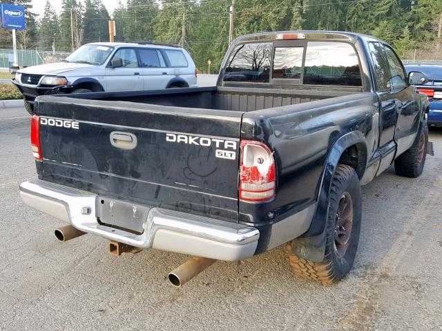 1D7HG42N54S554780 - 2004 DODGE DAKOTA SLT BLACK photo 4