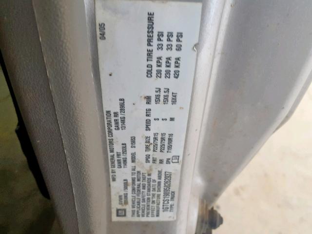 1GTCS198958262937 - 2005 GMC CANYON GOLD photo 10