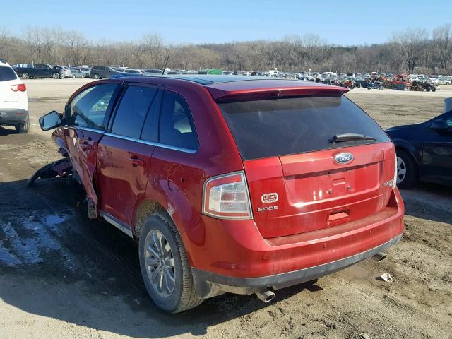 2FMDK49C18BB24459 - 2008 FORD EDGE LIMIT RED photo 3