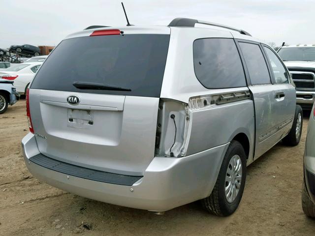 KNDMG4C75E6538050 - 2014 KIA SEDONA LX SILVER photo 4