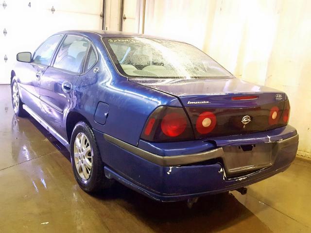 2G1WF52E459312357 - 2005 CHEVROLET IMPALA BLUE photo 3