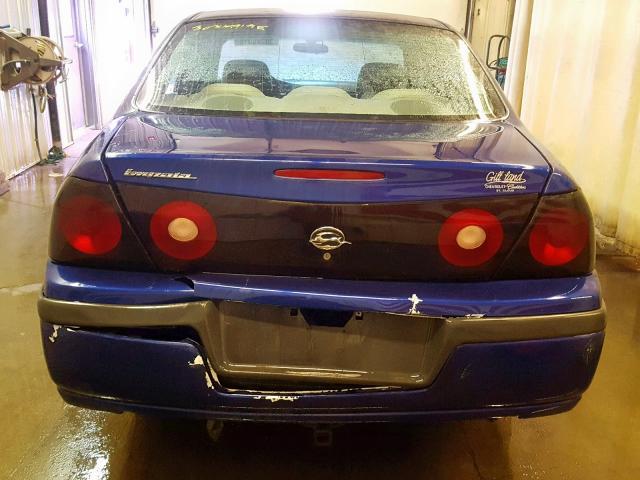 2G1WF52E459312357 - 2005 CHEVROLET IMPALA BLUE photo 9