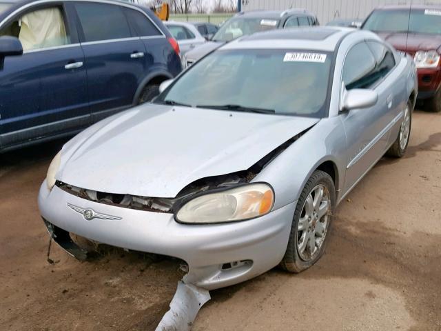 4C3AG52HX1E092645 - 2001 CHRYSLER SEBRING LX SILVER photo 2