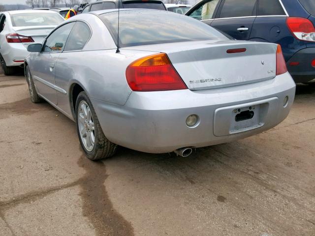 4C3AG52HX1E092645 - 2001 CHRYSLER SEBRING LX SILVER photo 3