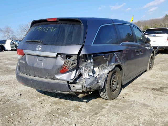 5FNRL5H24FB063159 - 2015 HONDA ODYSSEY LX GRAY photo 4