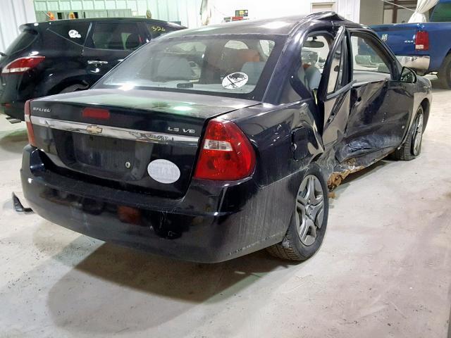 1G1ZS51886F208189 - 2006 CHEVROLET MALIBU LS BLACK photo 4